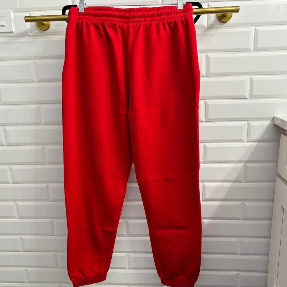 Disney Mickey Mouse Women’s Red Retro Style Chenille Joggers - Picture 2 of 5